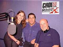 Jacinthe, Jean and Gil Parent from CHOI FM in Québec City